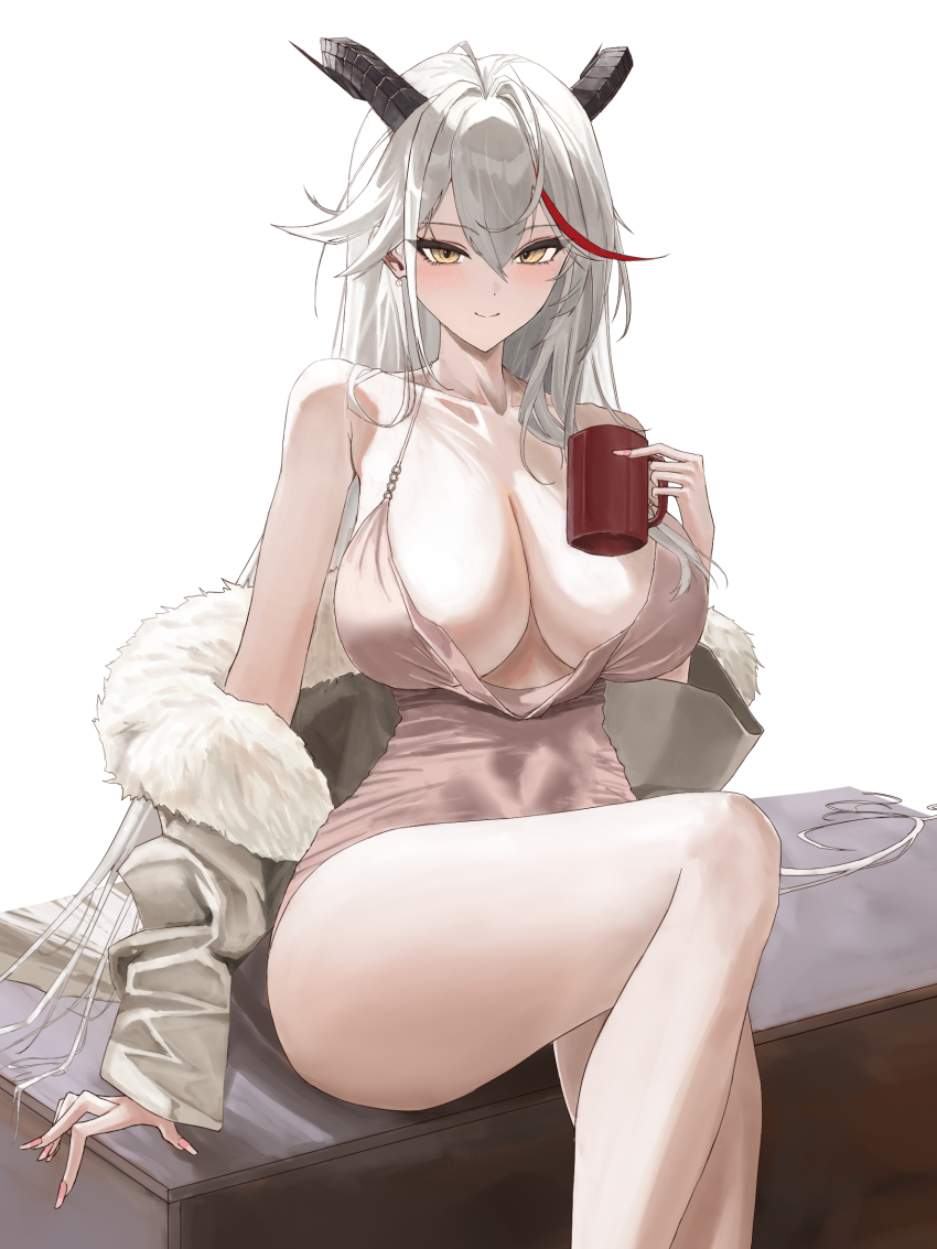 00zanpan00, 1girl, aegir_(azur_lane), aegir_(one-on-one_leisure_time)_(azur_lane), azur_lane, bare_legs, bare_shoulders, blush