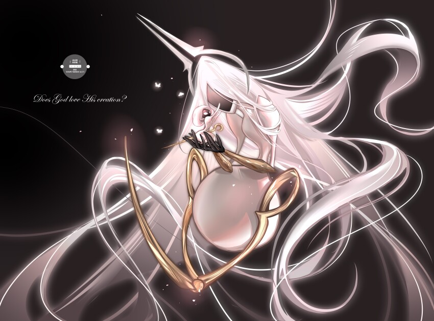 2girls, absurdly_long_hair, absurdres, arthropod_girl, black_background, blank_eyes, bodysuit, chinese_commentary