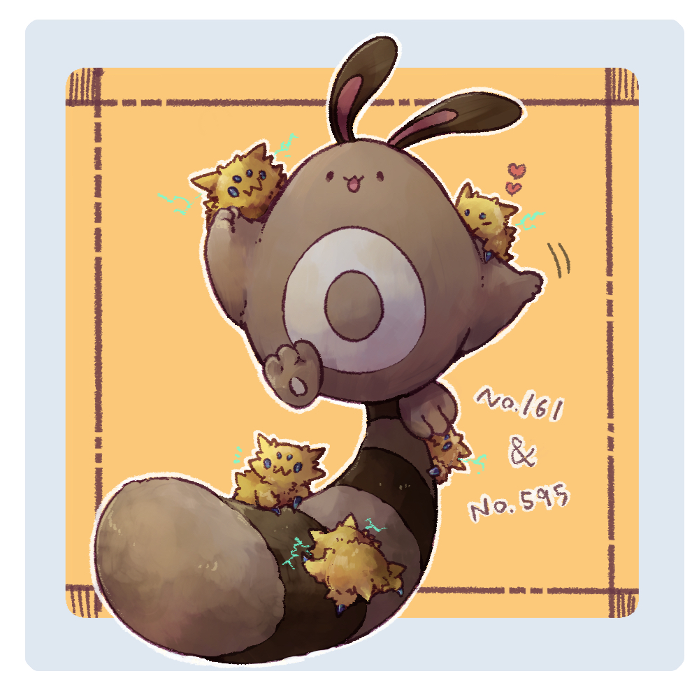 :d, electricity, gen_2_pokemon, gen_5_pokemon, heart, joltik, komeda_arufa, nintendo