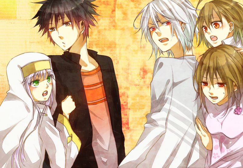 2boys, 3girls, accelerator_(toaru_majutsu_no_index), accelerator_family, ahoge, albino, ao_dai, bad_id