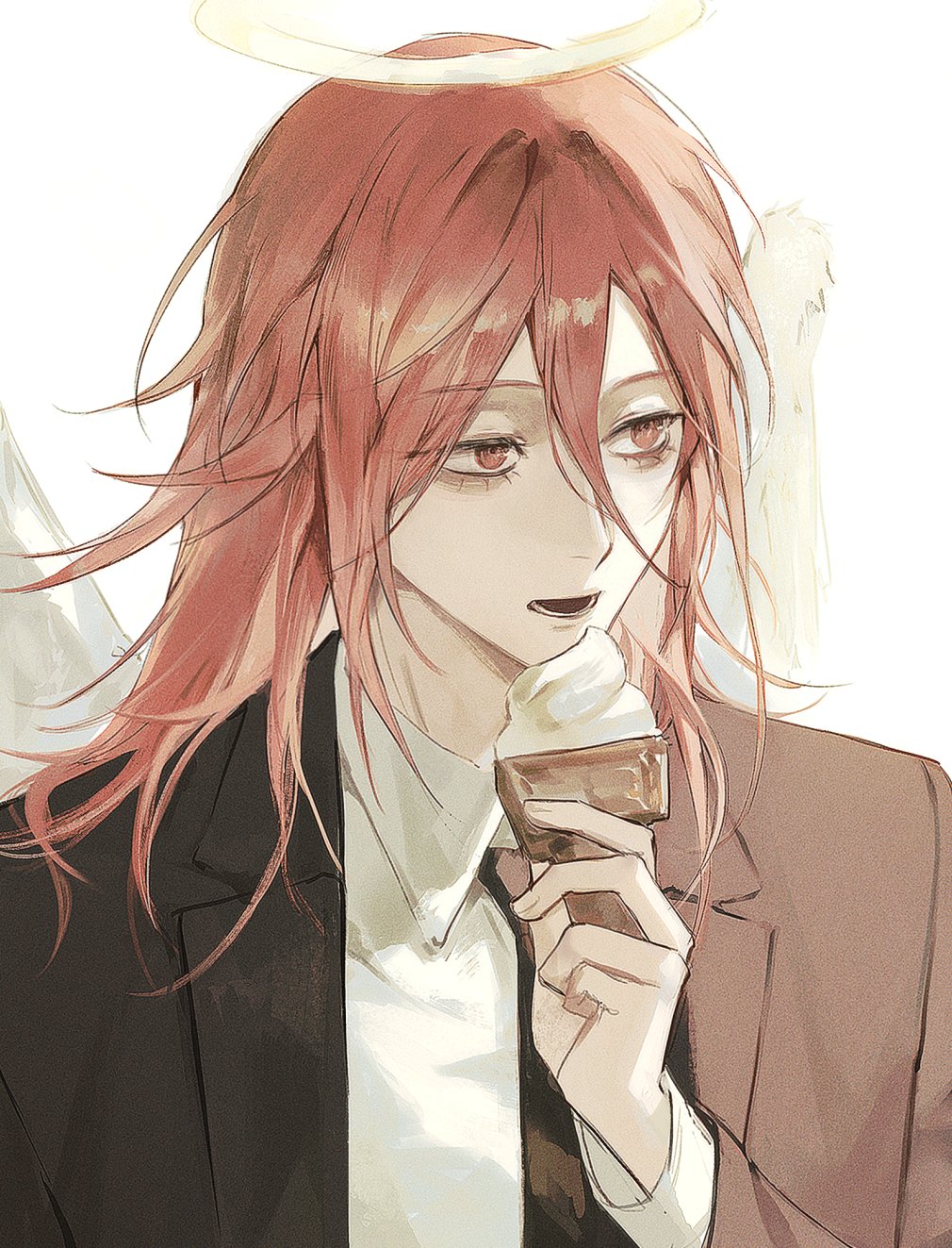 angel, angel_devil_(chainsaw_man), angel_wings, black_necktie, black_suit, chainsaw_man, chhiii_o_o, collared_shirt