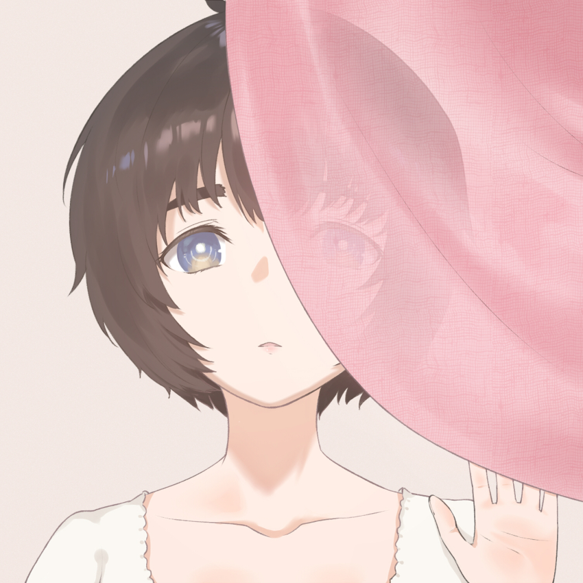 1girl, :o, black_hair, blue_eyes, bob_cut, close-up, collarbone, highres