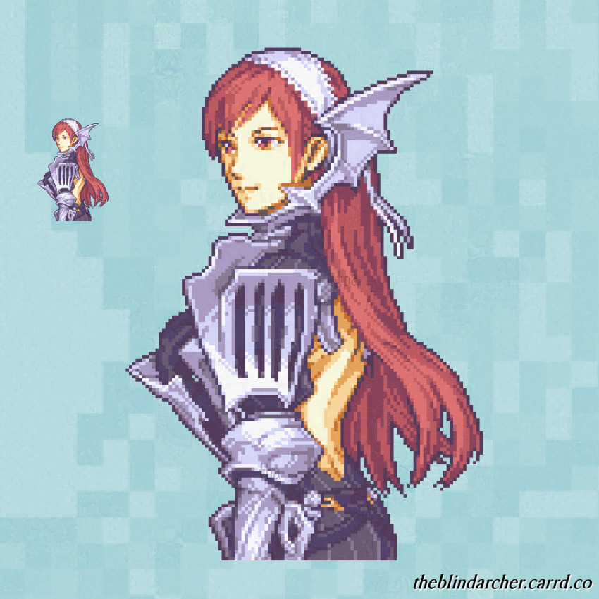 1girl, armor, back, backless_dress, backless_outfit, cherche_(fire_emblem), dress, fire_emblem
