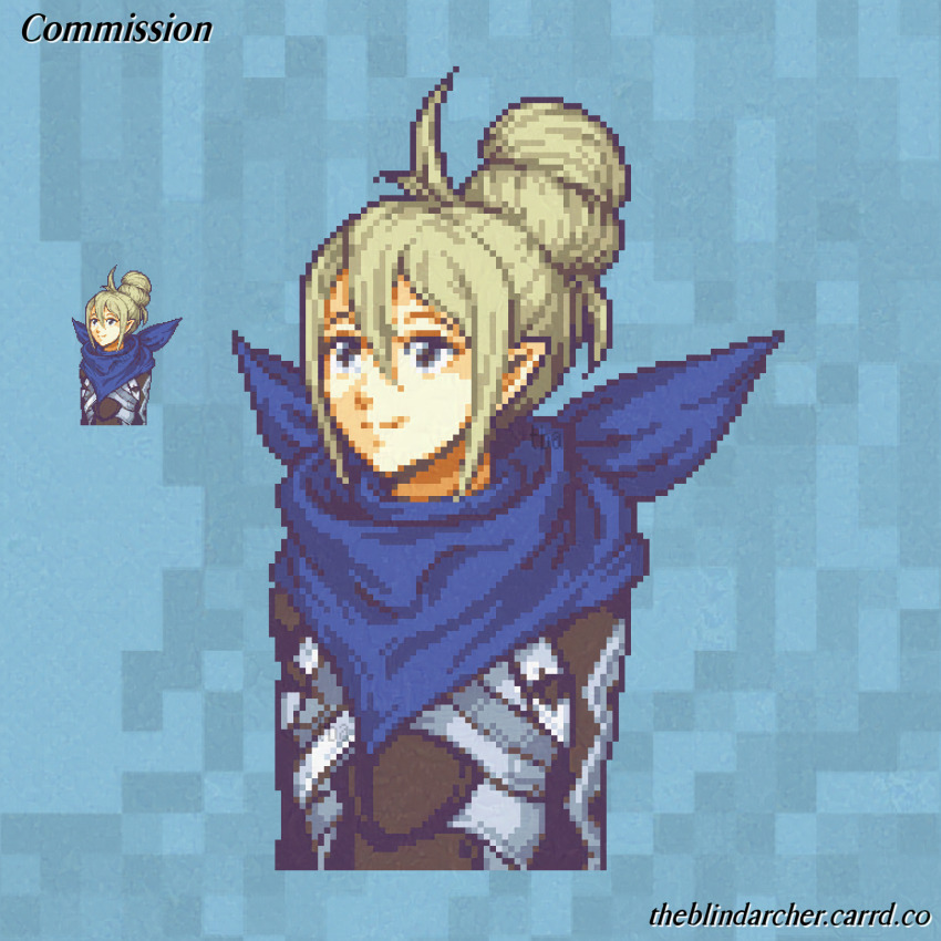 1girl, bandana, bandana_around_neck, blue_bandana, commission, female_kana_(fire_emblem), fire_emblem, fire_emblem_fates