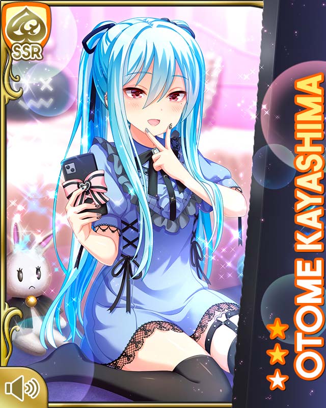 1girl, :d, bedroom, black_bow, black_ribbon, black_thighhighs, blue_hair, bow