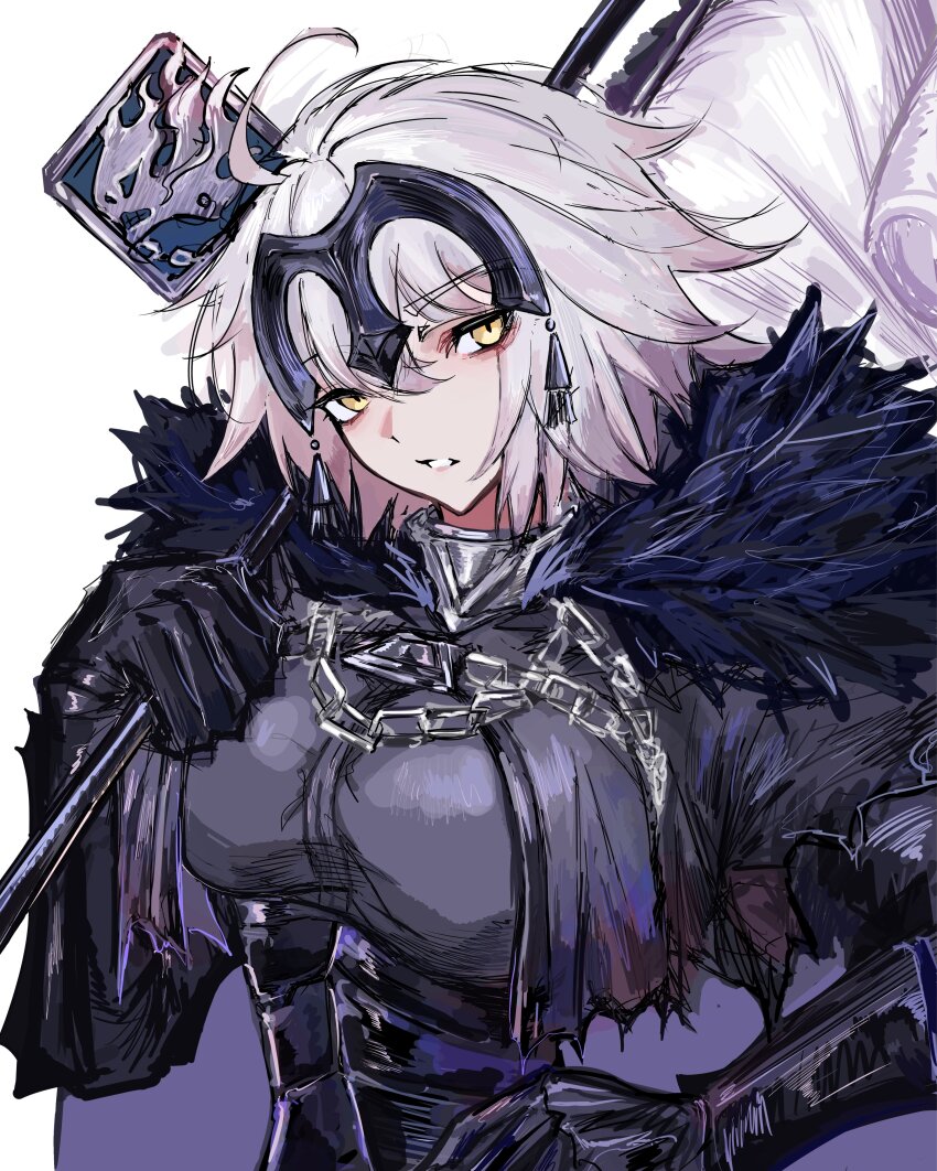 1girl, absurdres, armor, chain, fate/grand_order, fate_(series), fur_trim, gauntlets