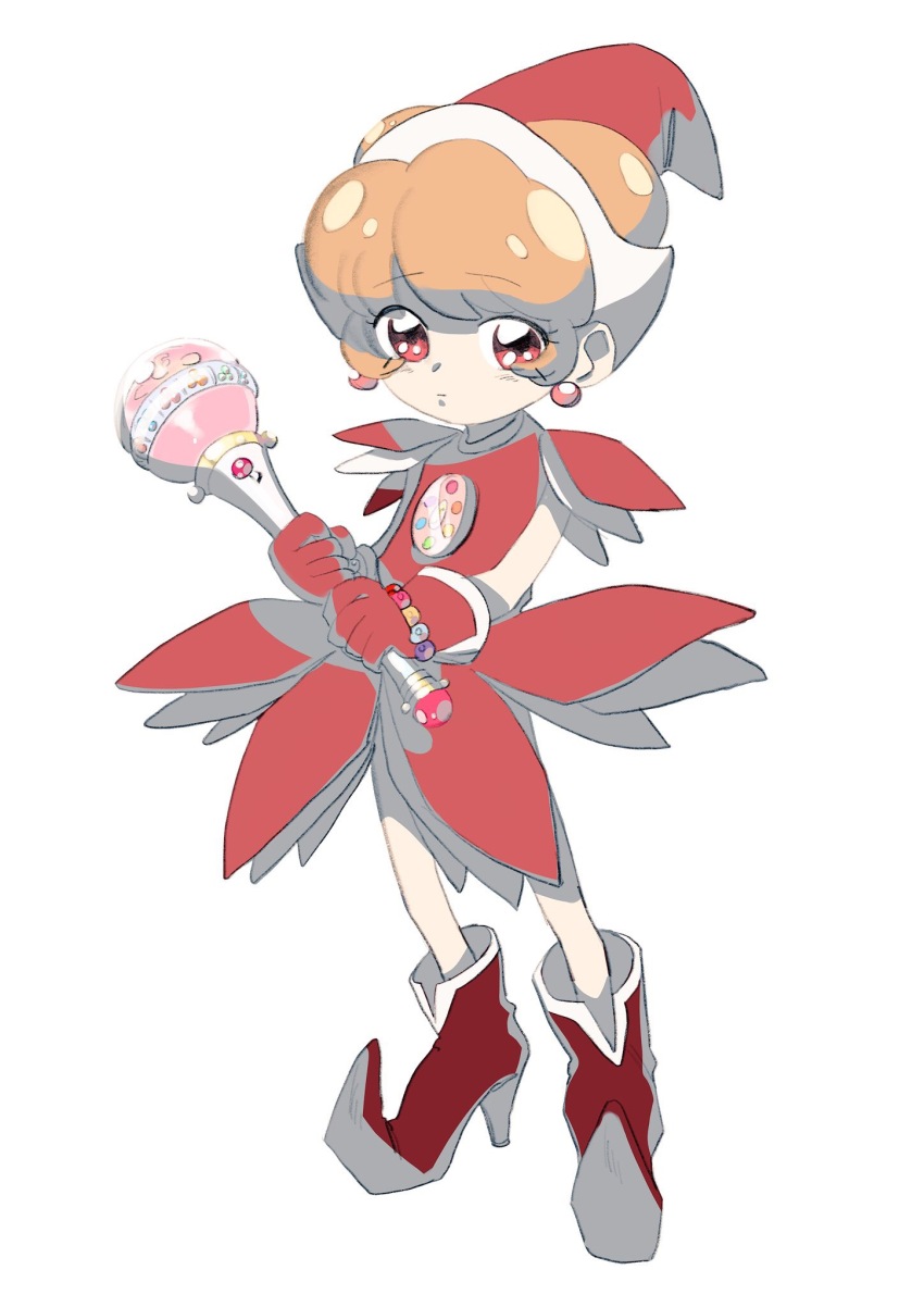 bondo_(doretto23), boots, bracelet, brown_hair, commentary_request, cosplay, dress, earrings