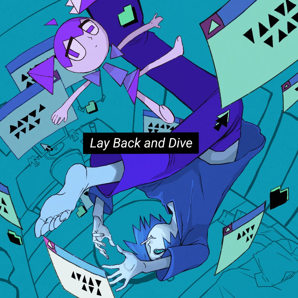 1boy, 1girl, candy, chibi, computer, desktop_(computing), doomer_(synthesizer_v), english_text