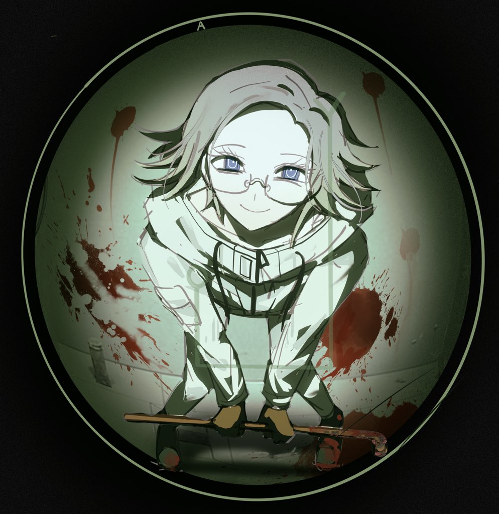 1boy, aotsuki_eito, black_gloves, black_shoes, blood, blood_splatter, bright_pupils, glasses