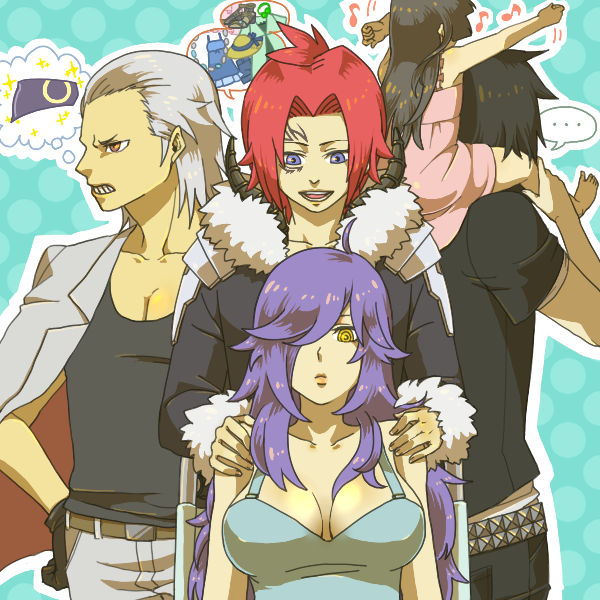 07_(psyren), amagi_miroku, black_hair, breasts, brown_eyes, cleavage, dholaki, dress