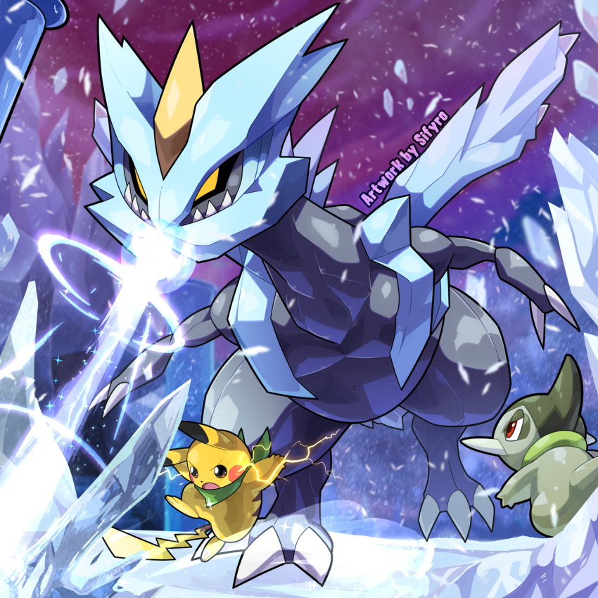 artist_name, axew, battle, claws, colored_sclera, electricity, gen_1_pokemon, gen_5_pokemon