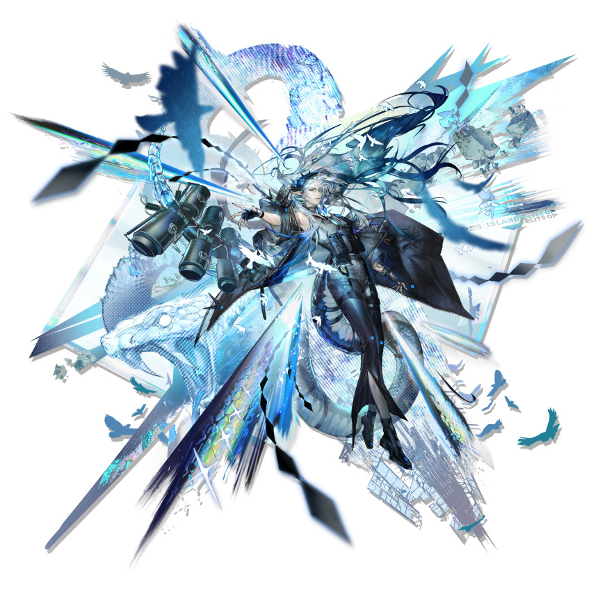 1girl, absurdres, ammunition_pouch, arknights, banban_(vvvviiiiiia), black_coat, black_nails, black_shoes