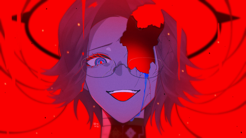 1boy, aotsuki_eito, aquam0n1ca, artist_name, black_halo, blending, blood, bloody_tears