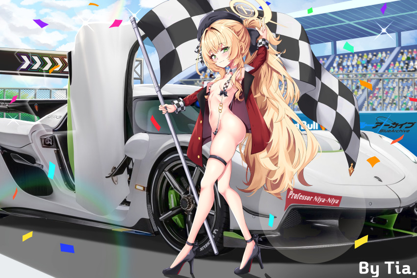 1girl, :3, absurdly_long_hair, absurdres, alternate_costume, alternate_hairstyle, anklet, arm_above_head