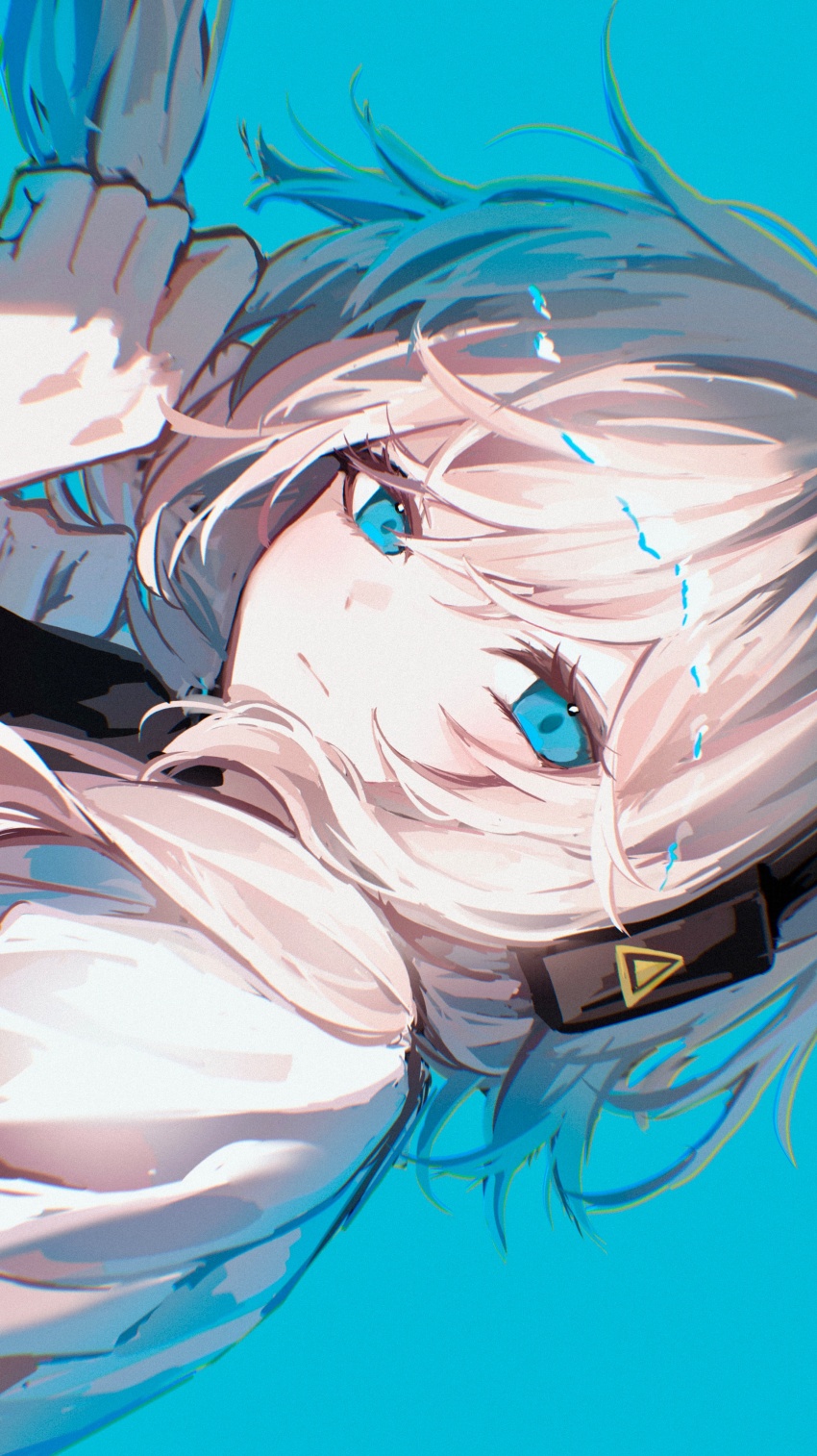 1girl, absurdres, blue_eyes, character_request, closed_mouth, hair_between_eyes, headphones, highres