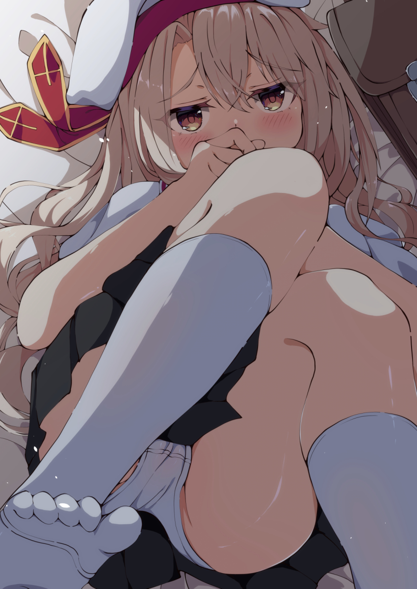 1girl, beret, black_skirt, blush, breasts, collared_shirt, fate/kaleid_liner_prisma_illya, fate_(series)