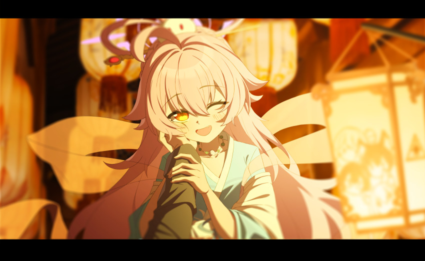 1boy, 1girl, absurdres, ahoge, blue_archive, chinese_clothes, commentary_request, dusk_ming