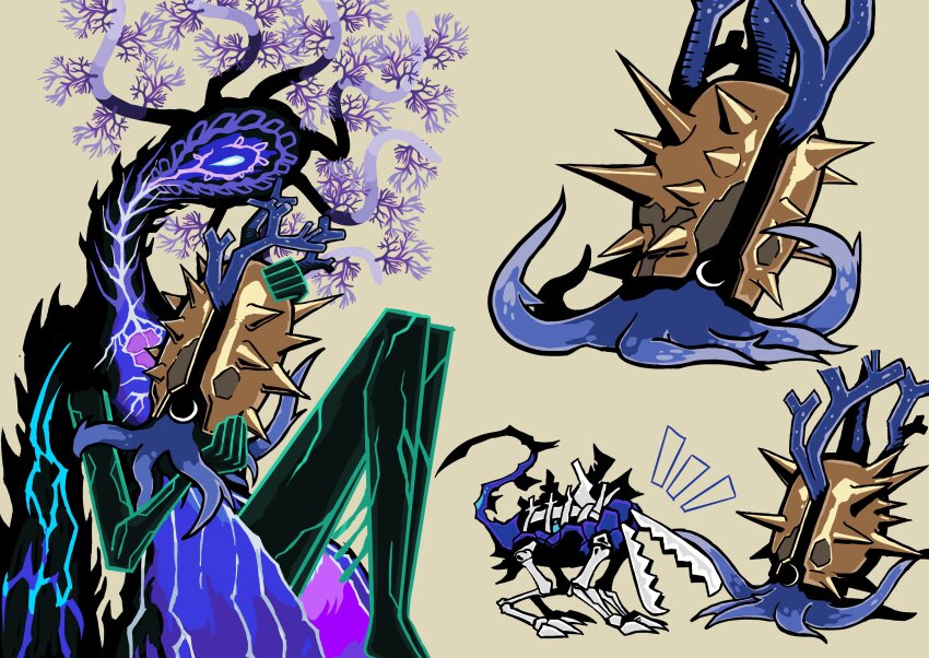 1girl, absurdres, arknights, creature, cuddling, gospel_box, headpat, highres, holding, legs, limbus_company, mayors_(project_moon), monster, nethersea_spewer_(arknights), one-eyed, project_moon, seaborn_(arknights), shell_sea_runner_(arknights), tentacles, yellow_background