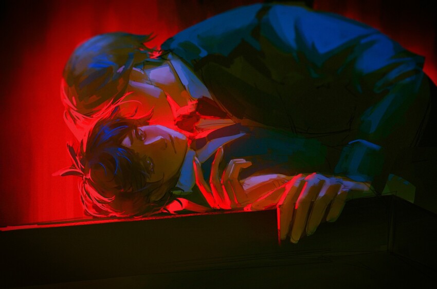 2boys, aged_up, bill_cipher, black_vest, blonde_hair, bow, bowtie, brown_hair