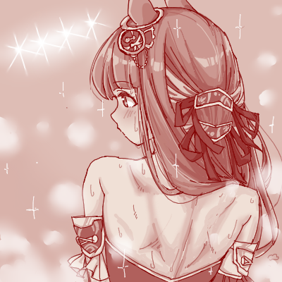 1girl, animal_ears, blunt_bangs, chrono_genesis_(umamusume), commentary_request, detached_sleeves, from_behind, hair_between_eyes