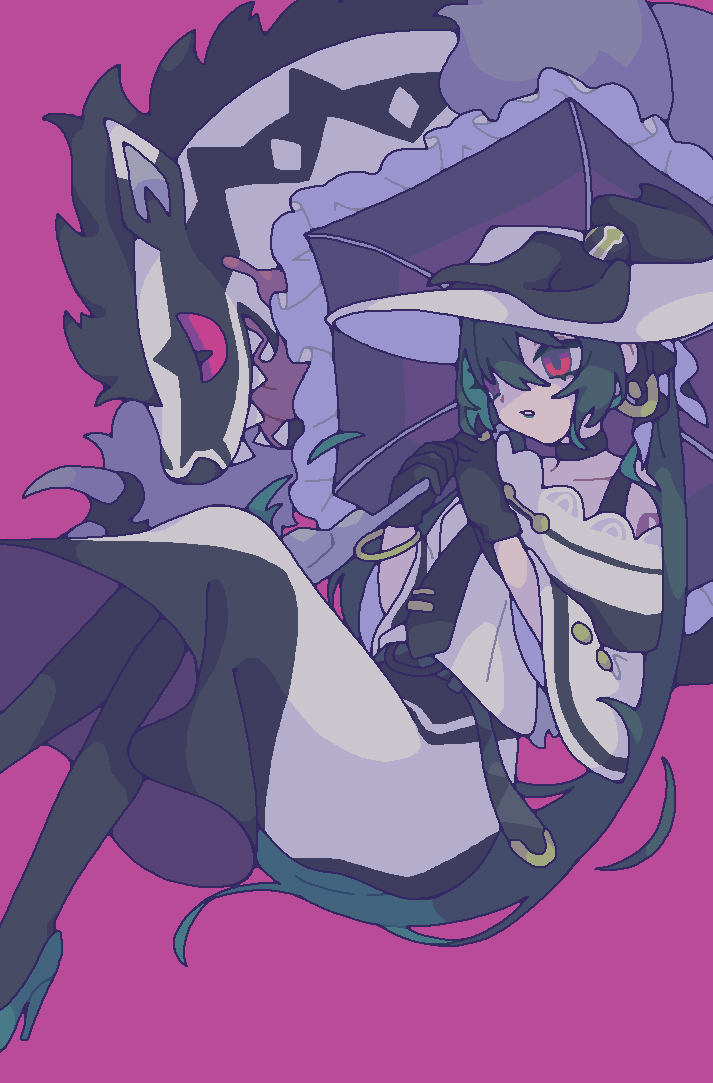 1girl, black_bow, black_choker, black_fur, black_gloves, black_necktie, black_pantyhose, bow