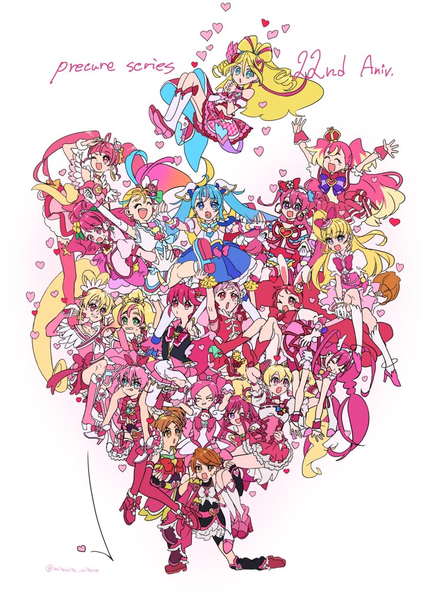 6+girls, :d, :i, :p, ;d, aida_mana, aino_megumi, animal_ears