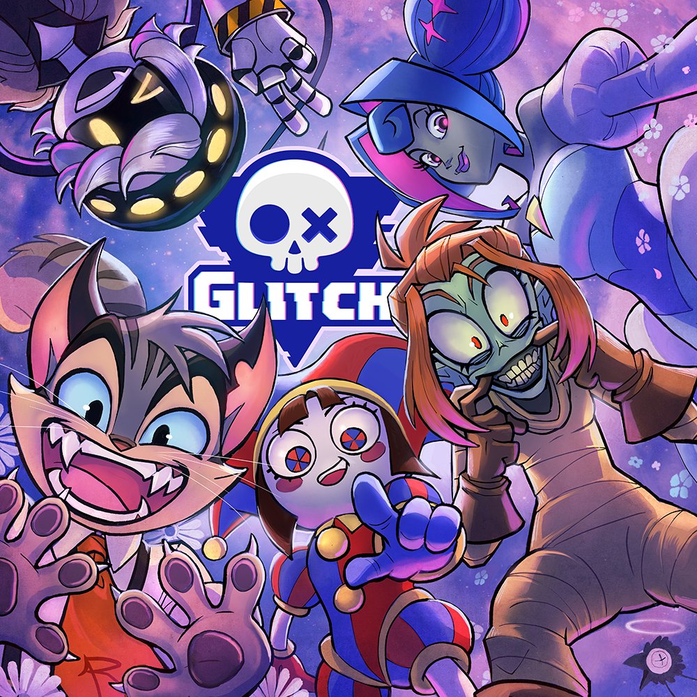 1boy, 4girls, animal_hands, asymmetrical_gloves, bandaged_arm, bandaged_waist, bandages, bare_shoulders