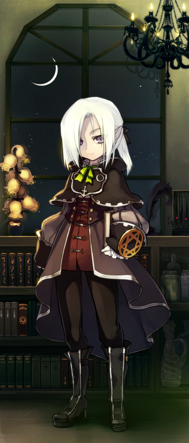 androgynous, bad_id, bad_pixiv_id, book, bookshelf, boots, candelabra, candlestand