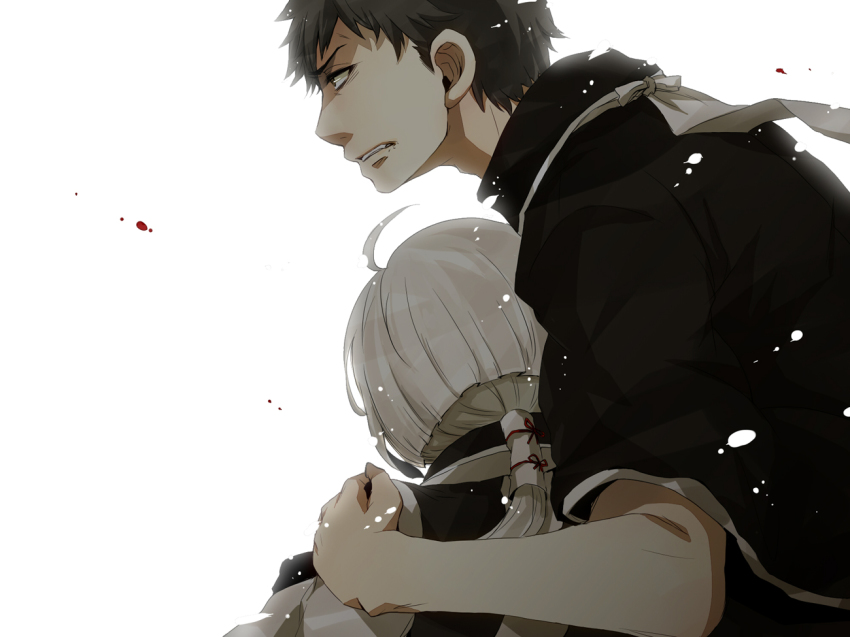 ao_no_exorcist, bad_id, bad_pixiv_id, black_hair, carrying, houjou_mamushi, japanese_clothes, long_hair