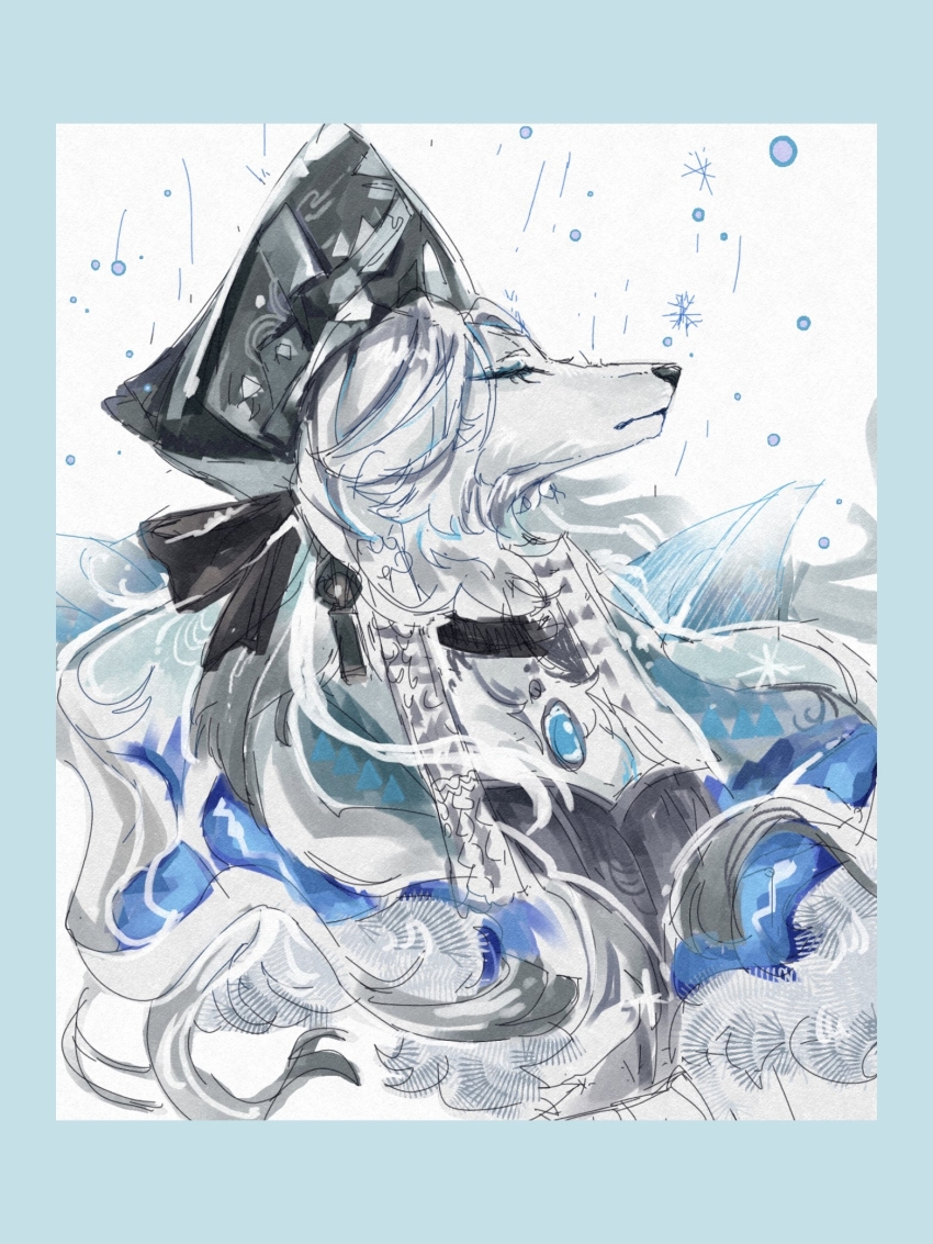 1girl, alrik822, arknights, black_dress, bracelet, coat, dog_girl, dress