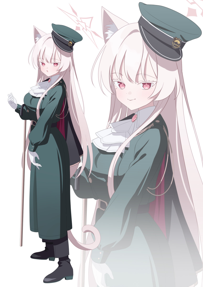 1girl, :o, akira_(blue_archive), akira_(miria)_(blue_archive), animal_ear_fluff, animal_ears, ascot, blue_archive