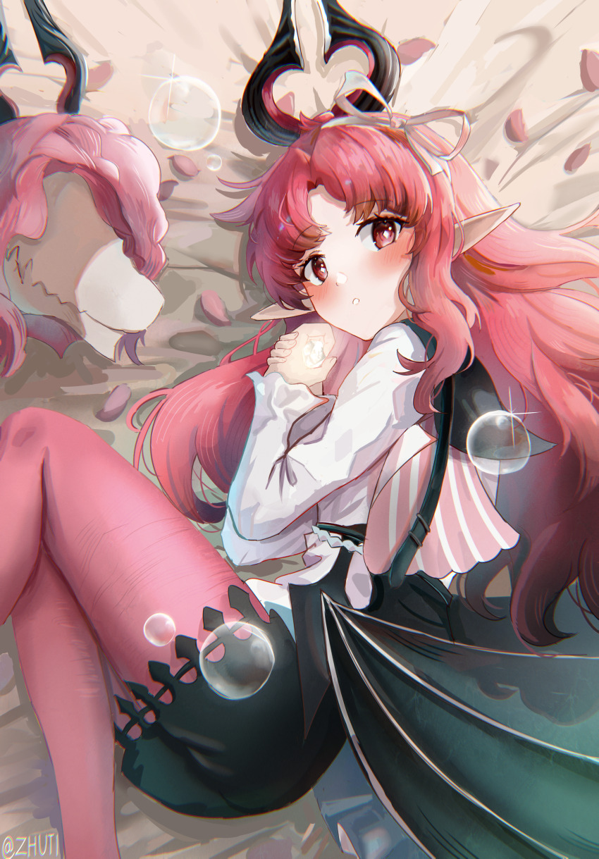 1girl, absurdres, arknights, bubble, commentary, diamond-shaped_pupils, diamond_(shape), expressionless