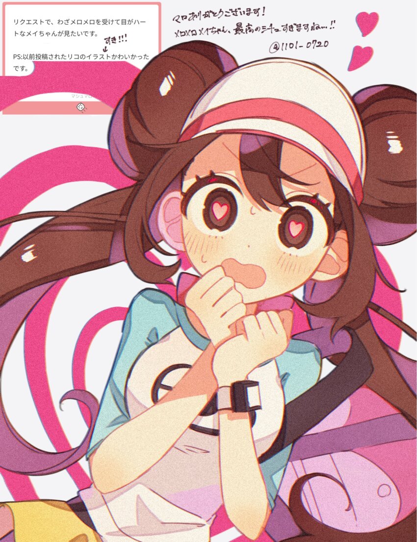 1girl, black_pantyhose, blush, breasts, brown_eyes, brown_hair, donut_hair_bun, double_bun