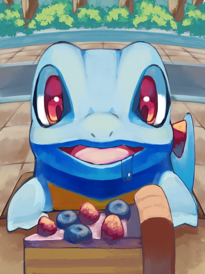 animal_focus, blueberry, cake, cake_slice, drooling, food, fruit, gen_2_pokemon