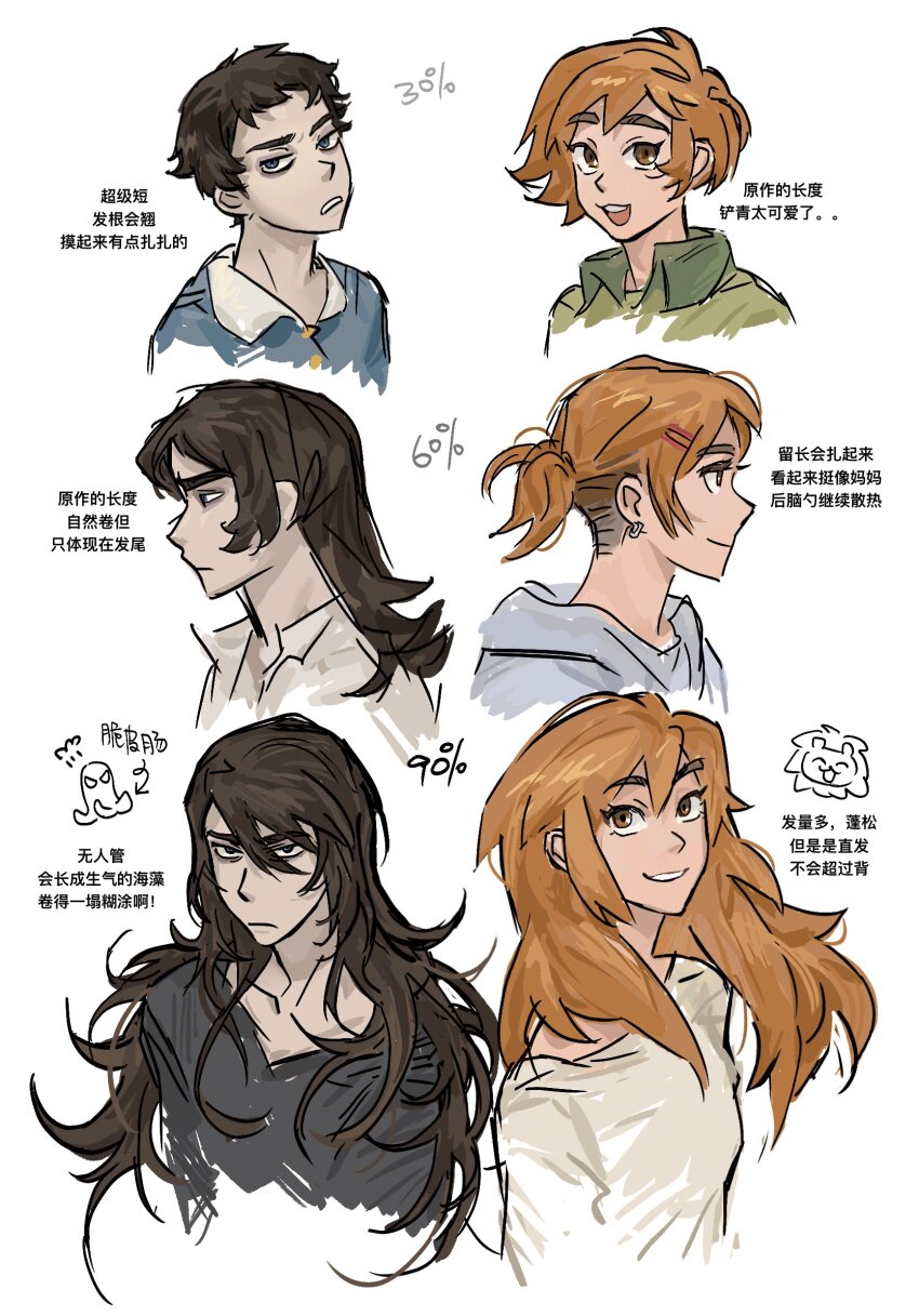 1boy, 1girl, abaddon_(haunted_hotel), abaddon_(human)_(haunted_hotel), aged_up, alternate_hairstyle, bags_under_eyes, blue_eyes