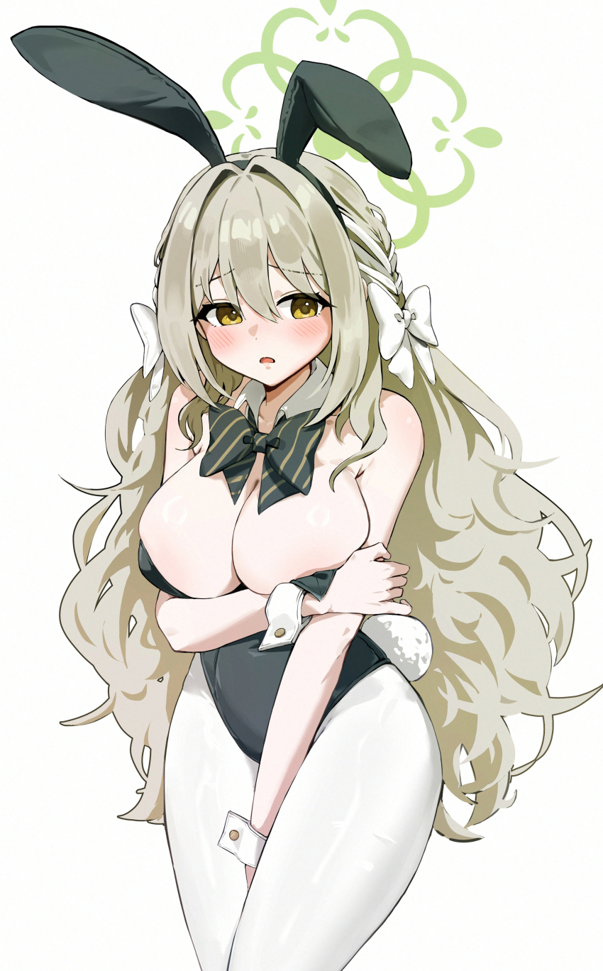 1girl, absurdres, alternate_costume, animal_ear_hairband, animal_ears, blue_archive, bow, bowtie