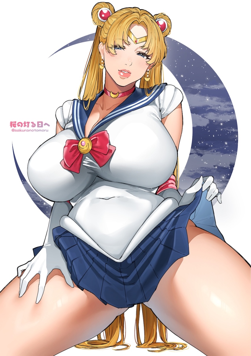 1girl, bishoujo_senshi_sailor_moon, blonde_hair, blue_eyes, blue_sailor_collar, bow, breasts, choker
