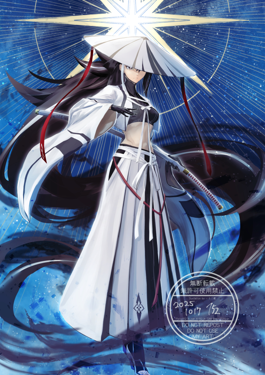 152_in_can, 1girl, black_gloves, black_hair, black_shirt, breasts, brown_eyes, cropped_jacket