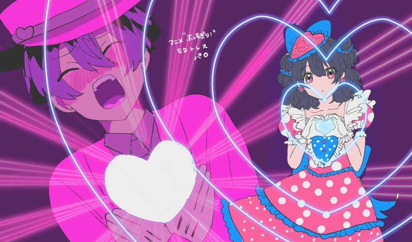 1boy, 1girl, 47music2, absurdres, black_hair, bow, disneyland, dress