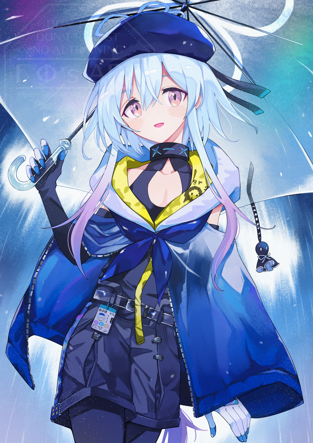 1boy, :d, arknights, bad_anatomy, bad_face, beret, black_gloves, black_pantyhose