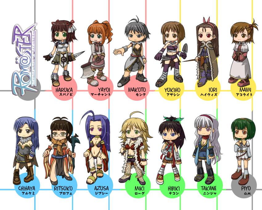 6+girls, acolyte_(ragnarok_online), acolyte_(ragnarok_online)_(cosplay), ahoge, akizuki_ritsuko, alchemist_(ragnarok_online), alchemist_(ragnarok_online)_(cosplay), amami_haruka