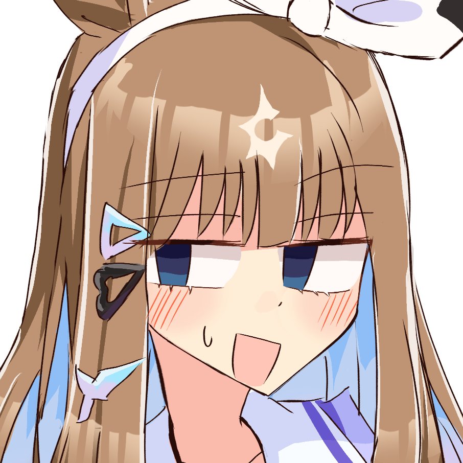 1girl, almond_eye_(umamusume), animal_ears, blush, bow_hairband, braid, braided_sidelocks, brown_hair