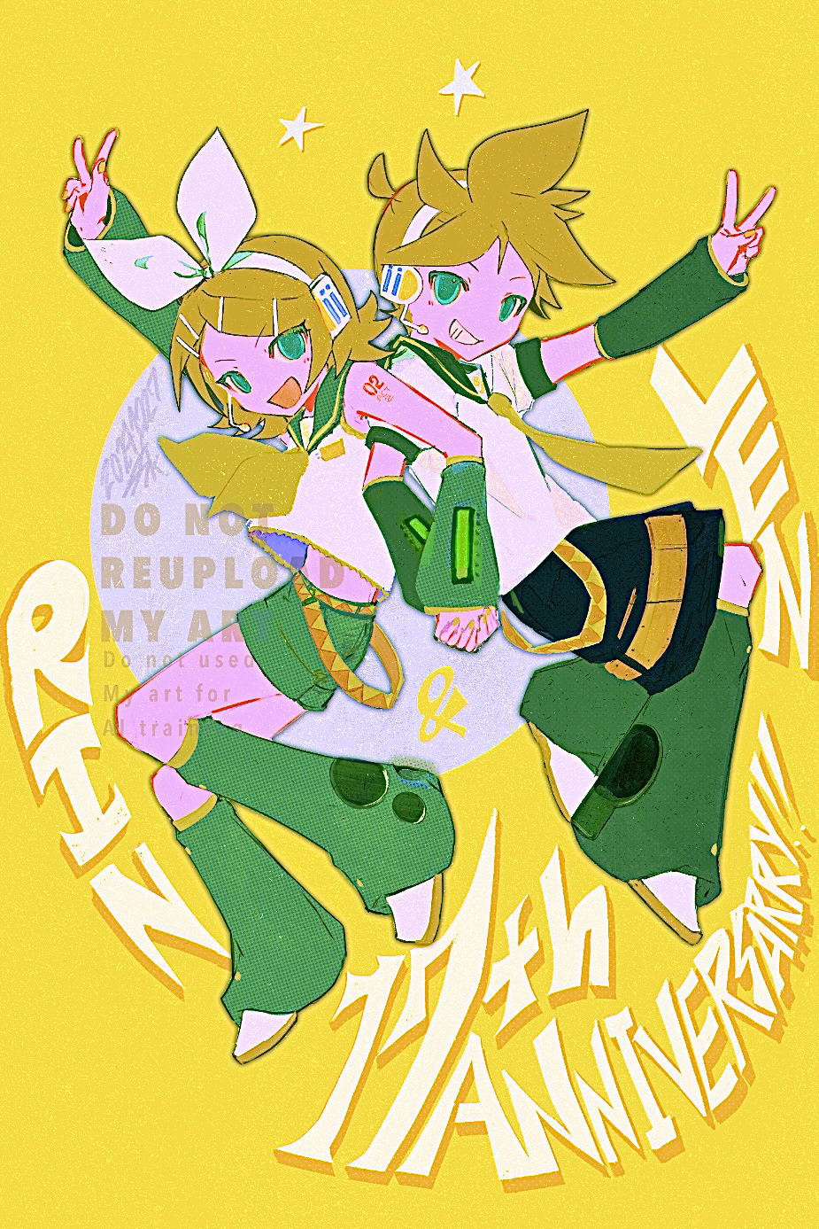 1boy, 1girl, :d, anniversary, aqua_eyes, black_shorts, blonde_hair, bow