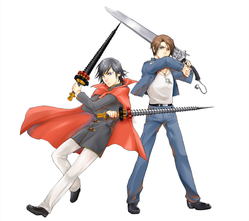 1990s_(style), crossover, final_fantasy, final_fantasy_type-0, final_fantasy_viii, highres, image_sample, machina_kunagiri