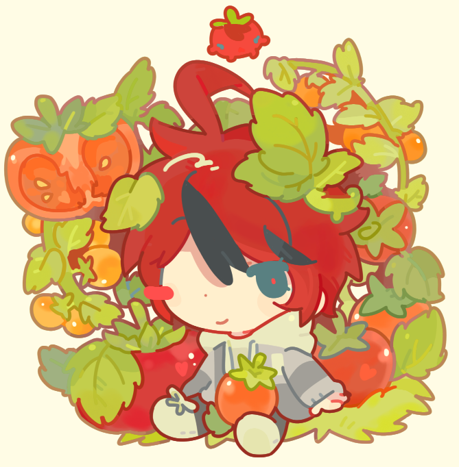 1boy, ahoge, aqua_eyes, black_hair, black_pants, blush_stickers, chibi, chibi_only