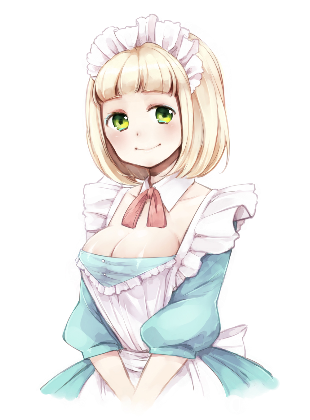 1girl, anz_(starry), ao_no_exorcist, apron, bad_id, bad_pixiv_id, blonde_hair, blush