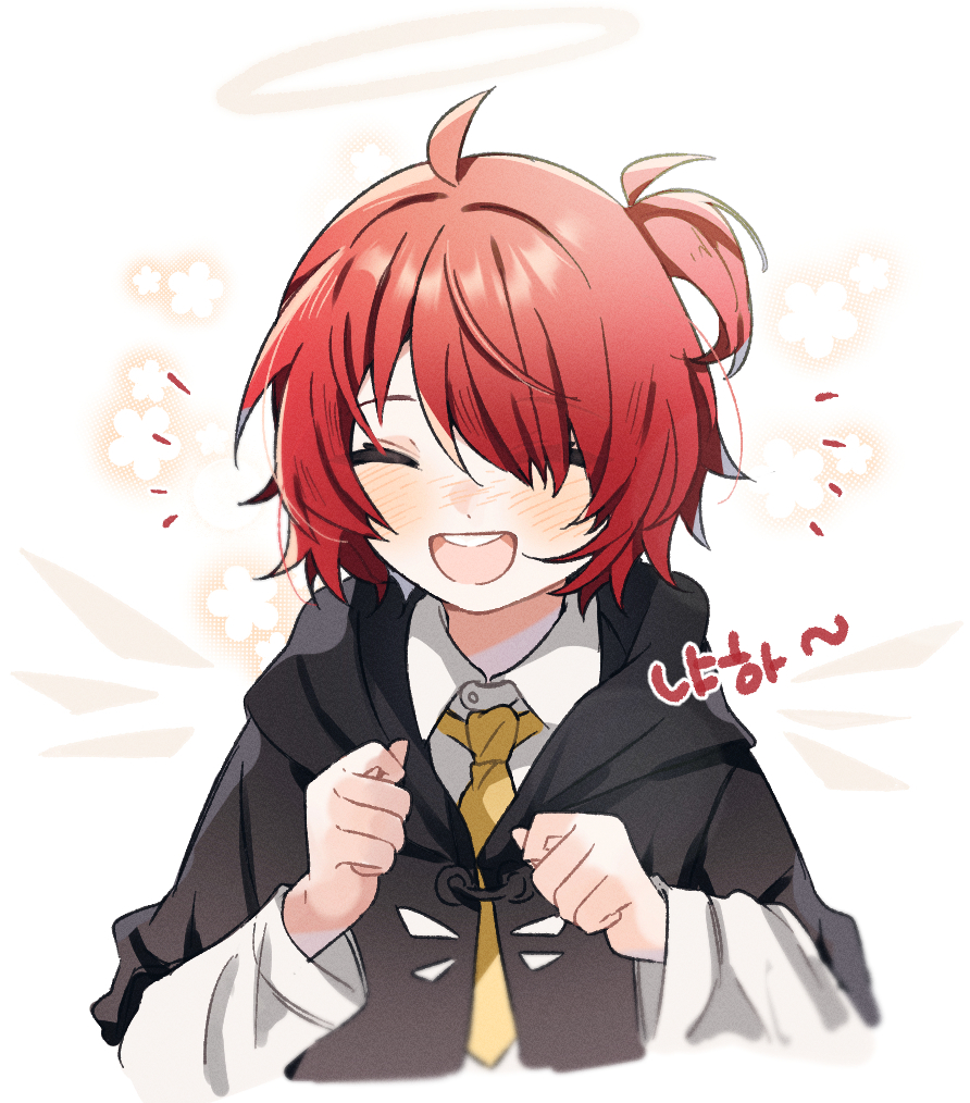 1girl, aged_down, ahoge, arknights, black_cape, blush, cape, closed_eyes