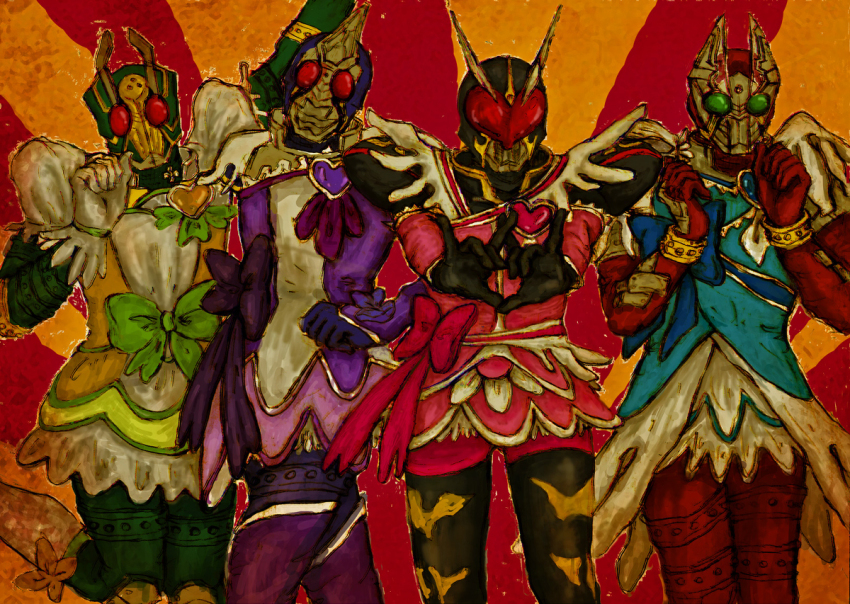 4boys, aikawa_hajime, arm_up, arm_warmers, armor, armor_under_clothes, black_armor, blue_armor