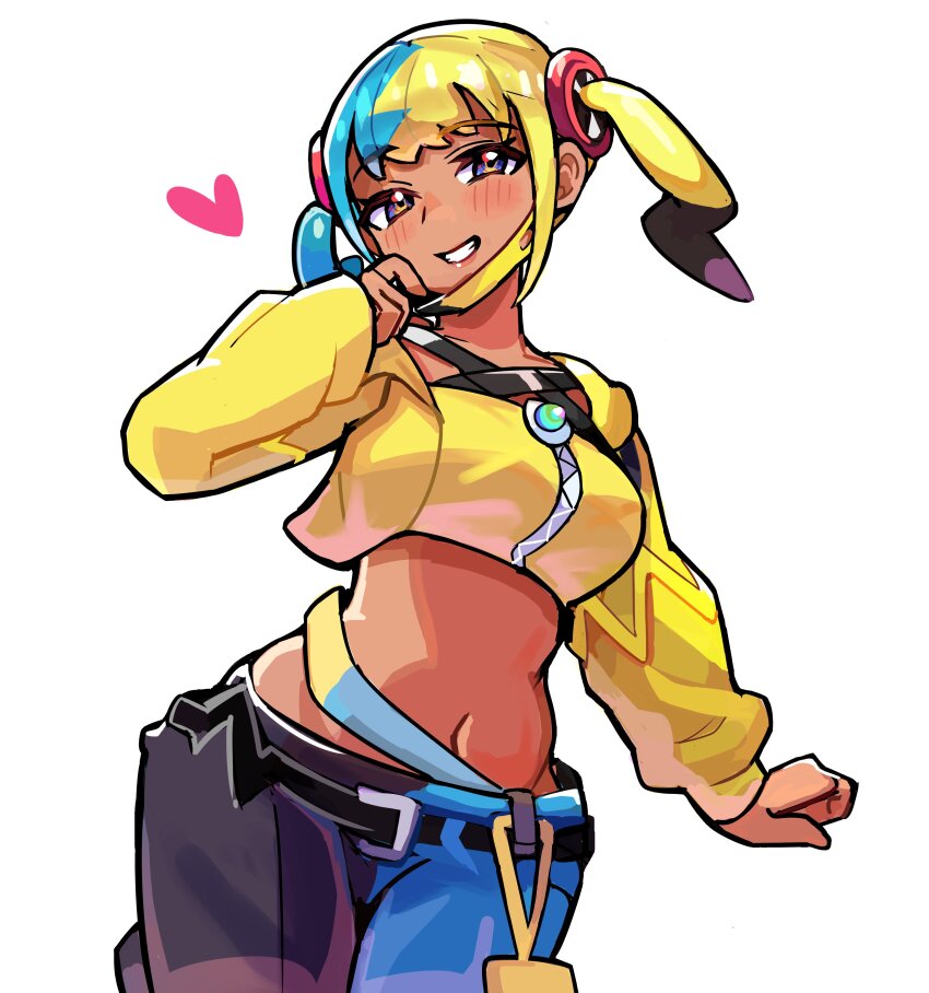 1girl, absurdres, aqua_hair, bandeau, belt, black_belt, black_mask, black_pants