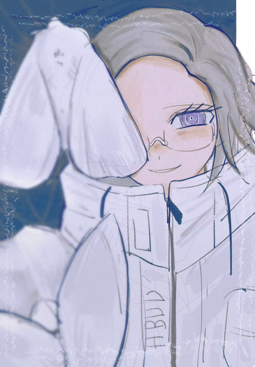 1boy, aotsuki_eito, blurry, blurry_foreground, bug, chinese_commentary, commentary, evil_grin